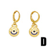 1 Pair Simple Style Devil's Eye Plating Inlay Copper Zircon 18k Gold Plated Drop Earrings