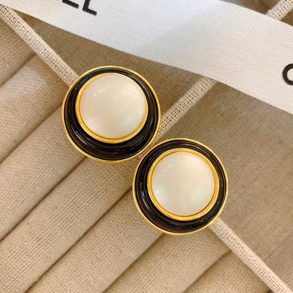 Retro Round Alloy Plating Women's Ear Studs 1 Pair