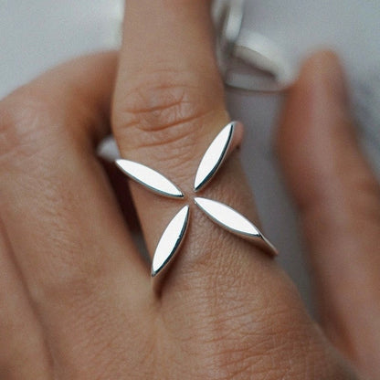 Simple Style Geometric Sterling Silver Open Rings