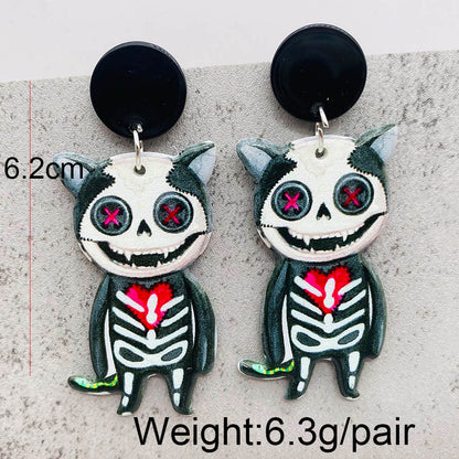 Wholesale Jewelry Casual Skull Arylic Drop Earrings