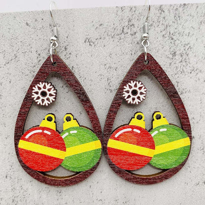 Wholesale Jewelry Cartoon Style Water Droplets Wood Drop Earrings