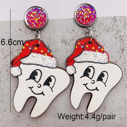 Wholesale Jewelry Cartoon Style Cartoon Wood Drop Earrings