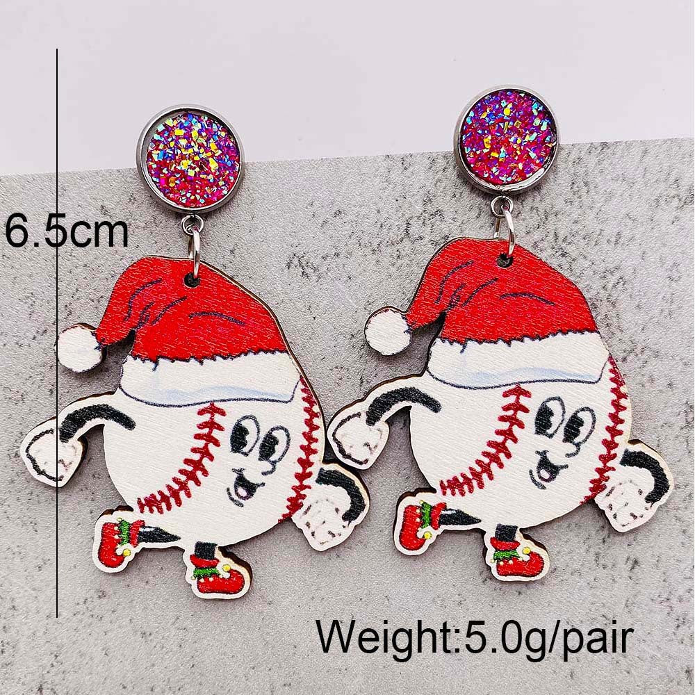 Wholesale Jewelry Cartoon Style Cartoon Wood Drop Earrings