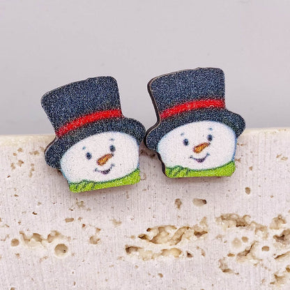 1 Pair Cartoon Style Cartoon Wood Ear Studs