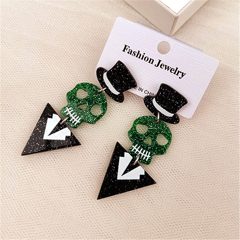 1 Pair Funny Flower Printing Arylic Earrings