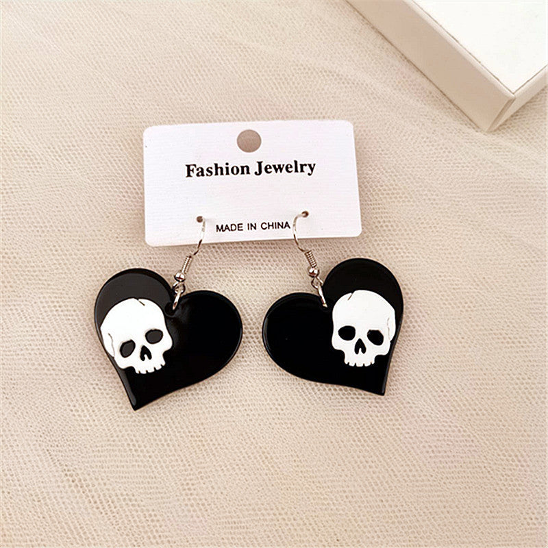 1 Pair Funny Flower Printing Arylic Earrings