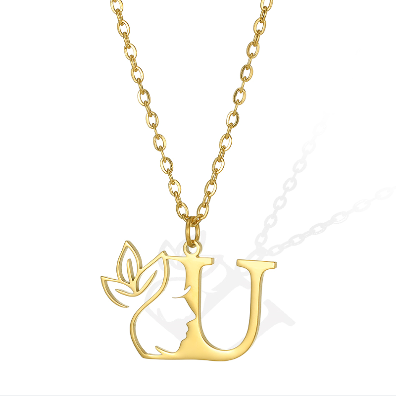 Simple Style Human Face Rabbit Stainless Steel 18k Gold Plated Pendant Necklace