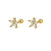 1 Pair Ig Style Classic Style Korean Style Flower Snake Butterfly Plating Inlay Copper Zircon White Gold Plated Gold Plated Ear Studs