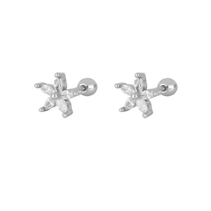 1 Pair Ig Style Classic Style Korean Style Flower Snake Butterfly Plating Inlay Copper Zircon White Gold Plated Gold Plated Ear Studs