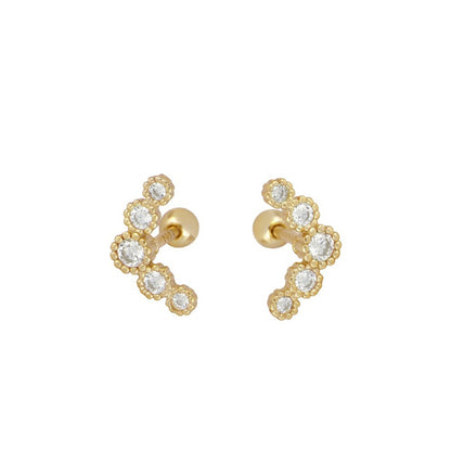 1 Pair Ig Style Classic Style Korean Style Flower Snake Butterfly Plating Inlay Copper Zircon White Gold Plated Gold Plated Ear Studs