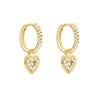 1 Pair Lady Heart Shape Plating Inlay Copper Zircon White Gold Plated Gold Plated Drop Earrings