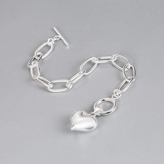 Ig Style Modern Style Heart Shape Sterling Silver Bracelets In Bulk