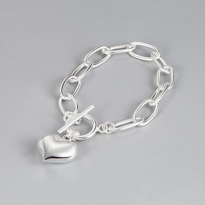 Ig Style Modern Style Heart Shape Sterling Silver Bracelets In Bulk