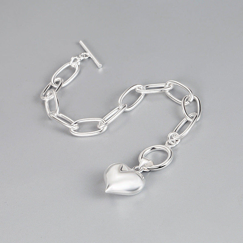 Ig Style Modern Style Heart Shape Sterling Silver Bracelets In Bulk