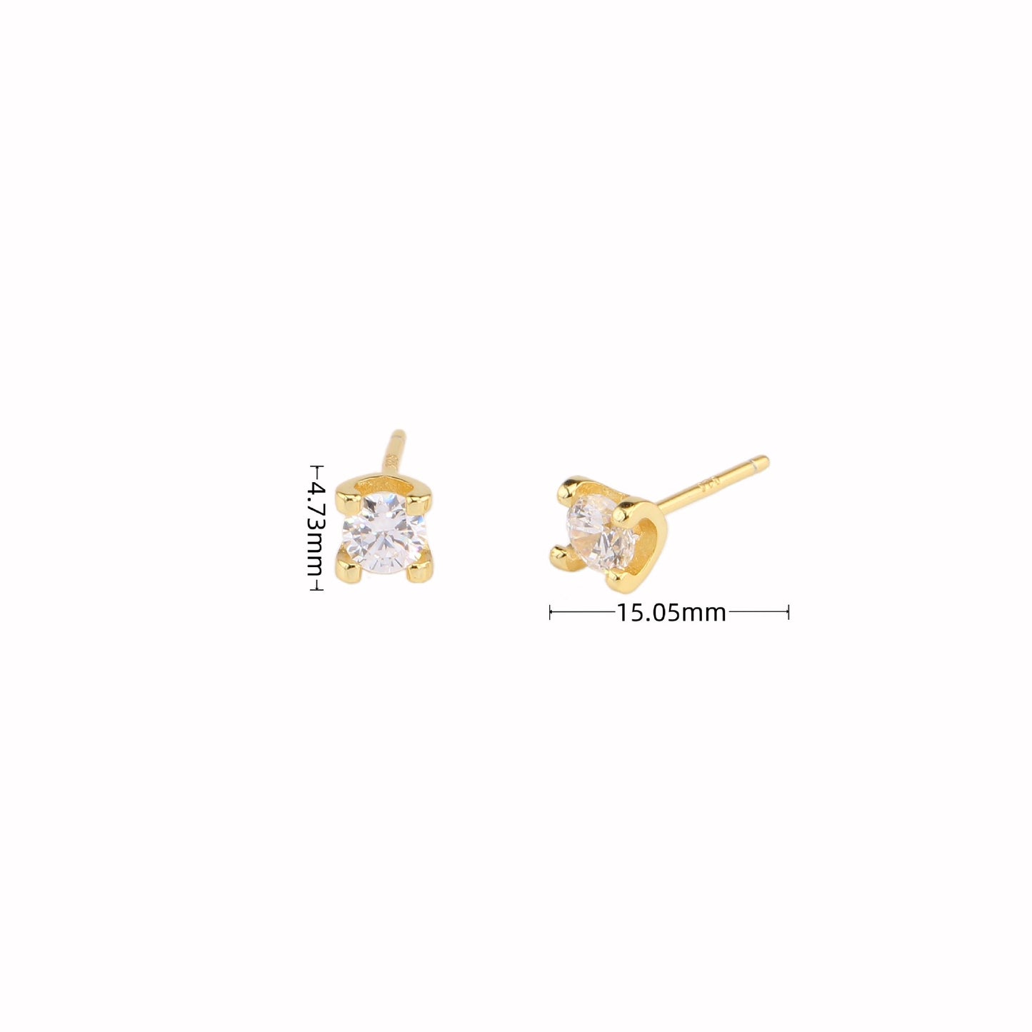 1 Pair Simple Style Geometric Inlay Sterling Silver Zircon Ear Studs