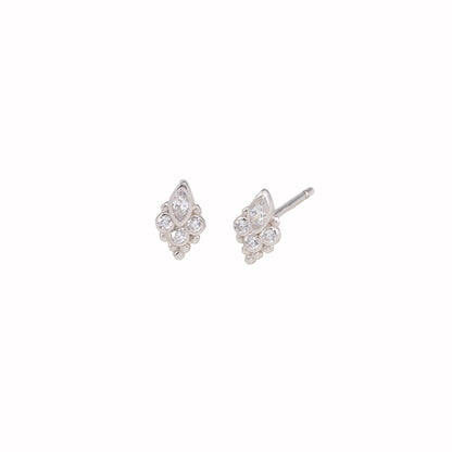 1 Pair Simple Style Geometric Plating Inlay Sterling Silver Zircon Ear Studs