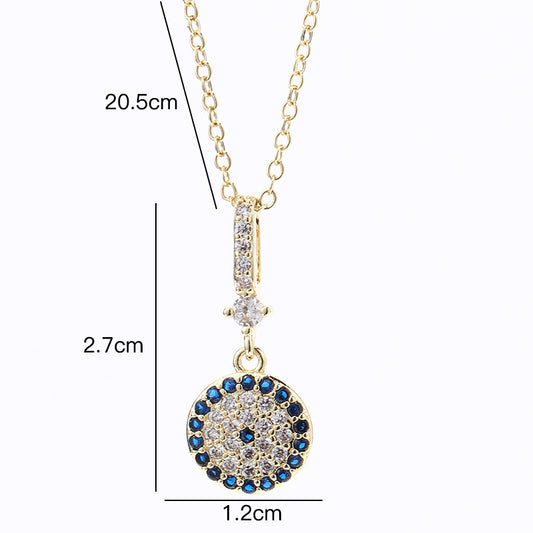 Modern Style Classic Style Geometric Copper Plating Inlay Zircon Pendant Necklace