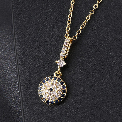 Modern Style Classic Style Geometric Copper Plating Inlay Zircon Pendant Necklace