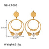 1 Pair Ig Style Vintage Style Classic Style Circle Round Spiral Stripe Plating Stainless Steel Artificial Pearl Imitation Pearl 18k Gold Plated Dangling Earrings