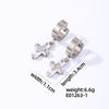 1 Pair Hip-hop Rock Cross Key Plating Inlay Stainless Steel Zircon Silver Plated Drop Earrings