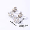 1 Pair Hip-hop Rock Cross Key Plating Inlay Stainless Steel Zircon Silver Plated Drop Earrings