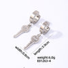 1 Pair Hip-hop Rock Cross Key Plating Inlay Stainless Steel Zircon Silver Plated Drop Earrings