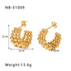 1 Pair Classic Style C Shape Circle Plating Stainless Steel 18k Gold Plated Earrings