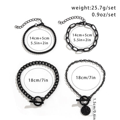 Retro Exaggerated Cool Style Irregular Round Tassel Alloy Iron Women's Bracelets