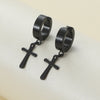 1 Pair Casual Classic Style Cross Stainless Steel Drop Earrings