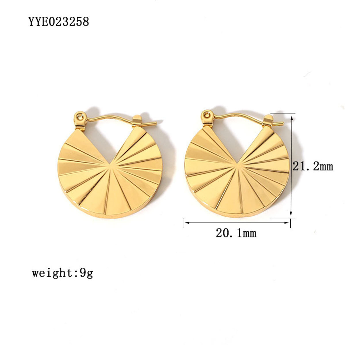 1 Pair Vintage Style Sector Heart Shape Solid Color Plating Stainless Steel 18k Gold Plated Drop Earrings