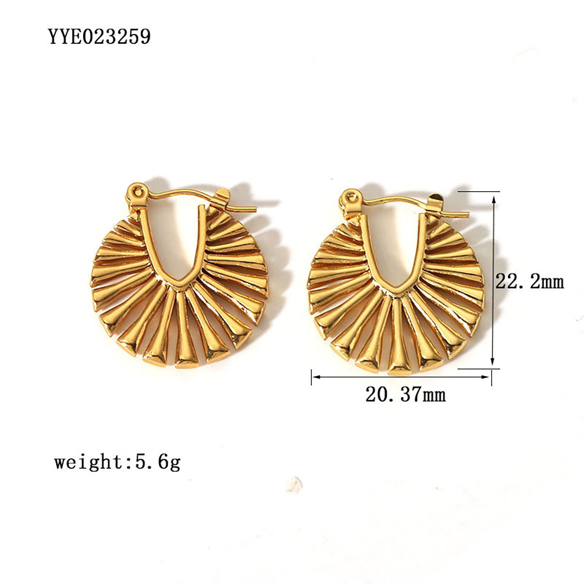 1 Pair Vintage Style Sector Heart Shape Solid Color Plating Stainless Steel 18k Gold Plated Drop Earrings