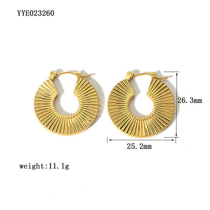 1 Pair Vintage Style Sector Heart Shape Solid Color Plating Stainless Steel 18k Gold Plated Drop Earrings