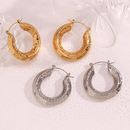 1 Pair Basic Simple Style Classic Style Solid Color Plating Stainless Steel 18k Gold Plated Earrings