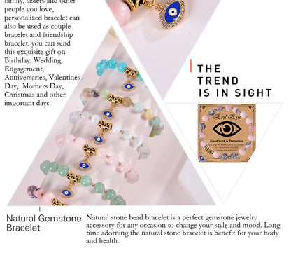Vintage Style Devil's Eye Solid Color Turquoise Opal Snakeskin Stone Unisex Bracelets