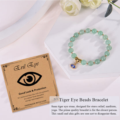 Vintage Style Devil's Eye Solid Color Turquoise Opal Snakeskin Stone Unisex Bracelets
