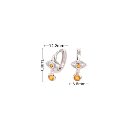 1 Pair Vintage Style Devil's Eye Solid Color Plating Inlay Sterling Silver Zircon White Gold Plated Drop Earrings