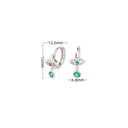 1 Pair Vintage Style Devil's Eye Solid Color Plating Inlay Sterling Silver Zircon White Gold Plated Drop Earrings