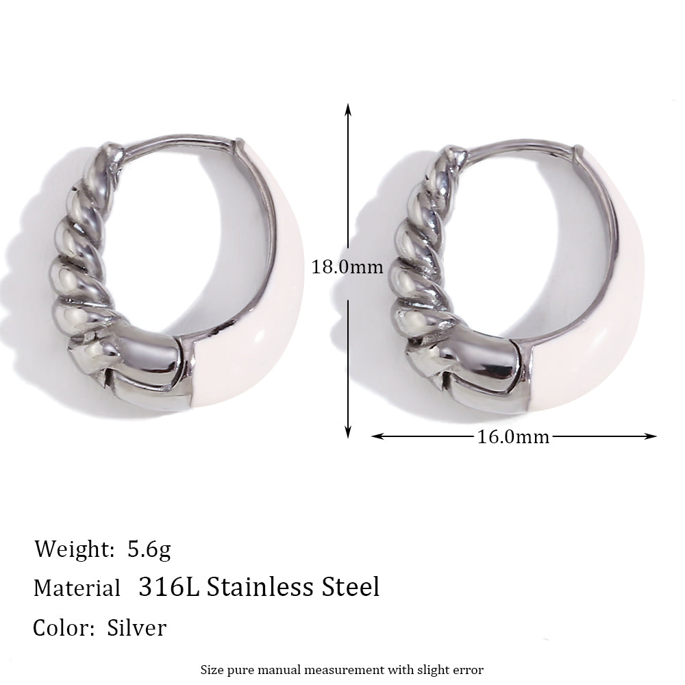 1 Pair Basic Simple Style Classic Style Oval Plating Stainless Steel 18k Gold Plated Earrings