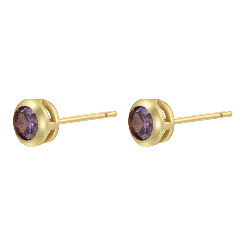 1 Pair Simple Style Classic Style Round Dots Colorful Plating Inlay Copper Zircon 18k Gold Plated Ear Studs