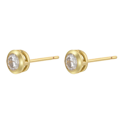 1 Pair Simple Style Classic Style Round Dots Colorful Plating Inlay Copper Zircon 18k Gold Plated Ear Studs