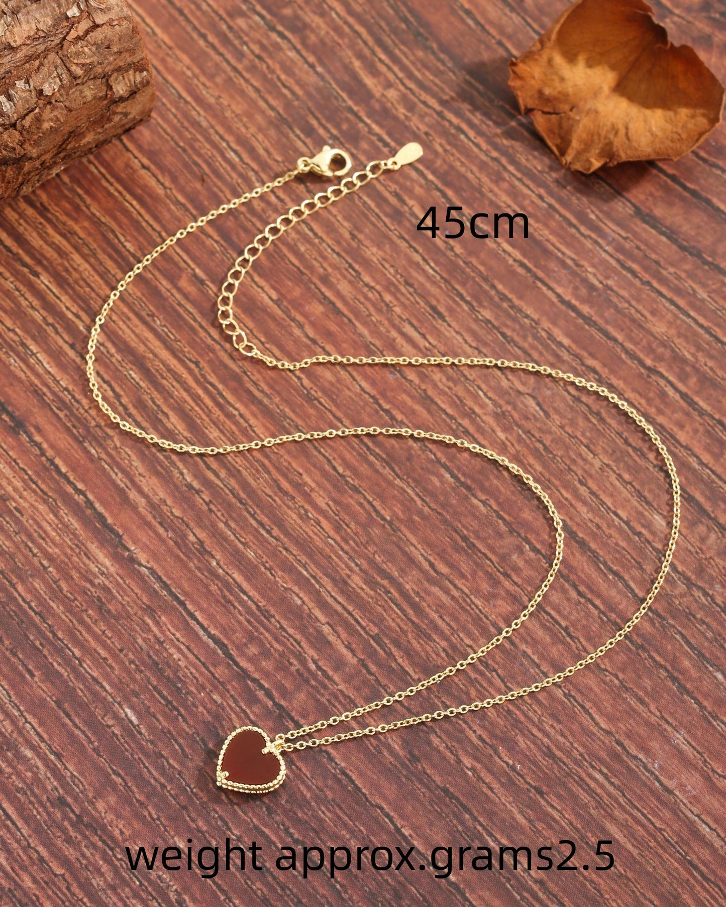 Sweet Simple Style Heart Shape Copper Plating Inlay Zircon 18k Gold Plated Pendant Necklace