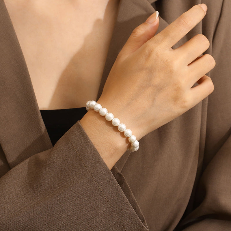 Stainless Steel Elegant Simple Style Solid Color Bracelets