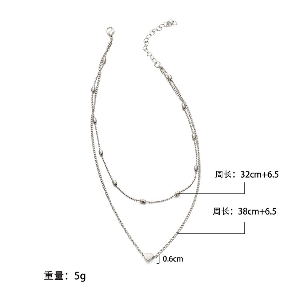 Simple Style Classic Style Heart Shape Alloy Wholesale Layered Necklaces