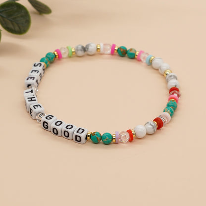 Ethnic Style Letter Artificial Crystal Wholesale Bracelets