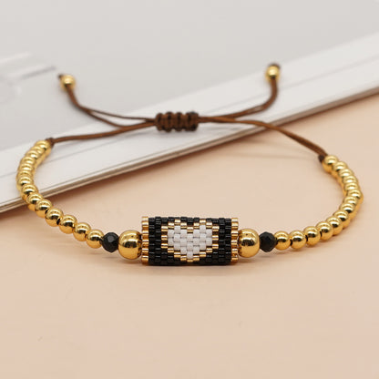 Bohemian Heart Shape Seed Bead Copper Bracelets In Bulk