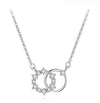 Sweet Double Ring Sterling Silver Zircon Pendant Necklace In Bulk