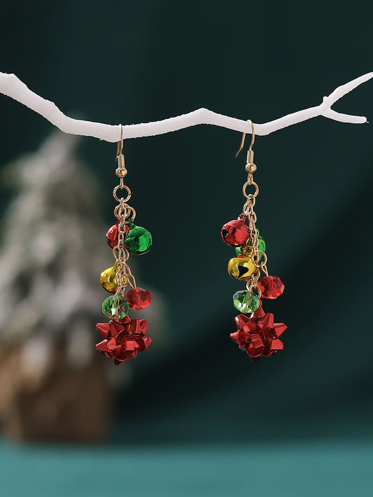 Wholesale Jewelry Cute Flower Bell Snowflake Alloy Tassel Drop Earrings