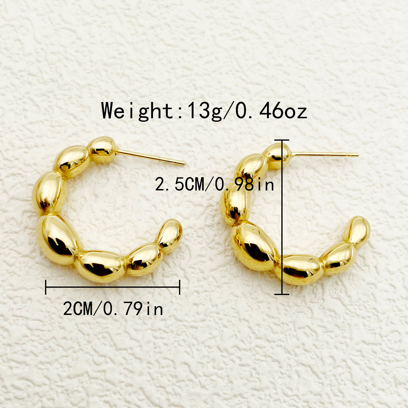 1 Pair Simple Style Geometric Plating Stainless Steel Gold Plated Earrings