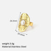 Wholesale Jewelry Simple Style Shiny Oval 304 Stainless Steel Rhinestones Inlay Open Rings