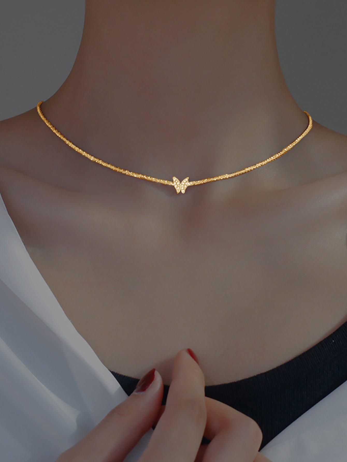 Elegant Modern Style Solid Color Copper Necklace In Bulk